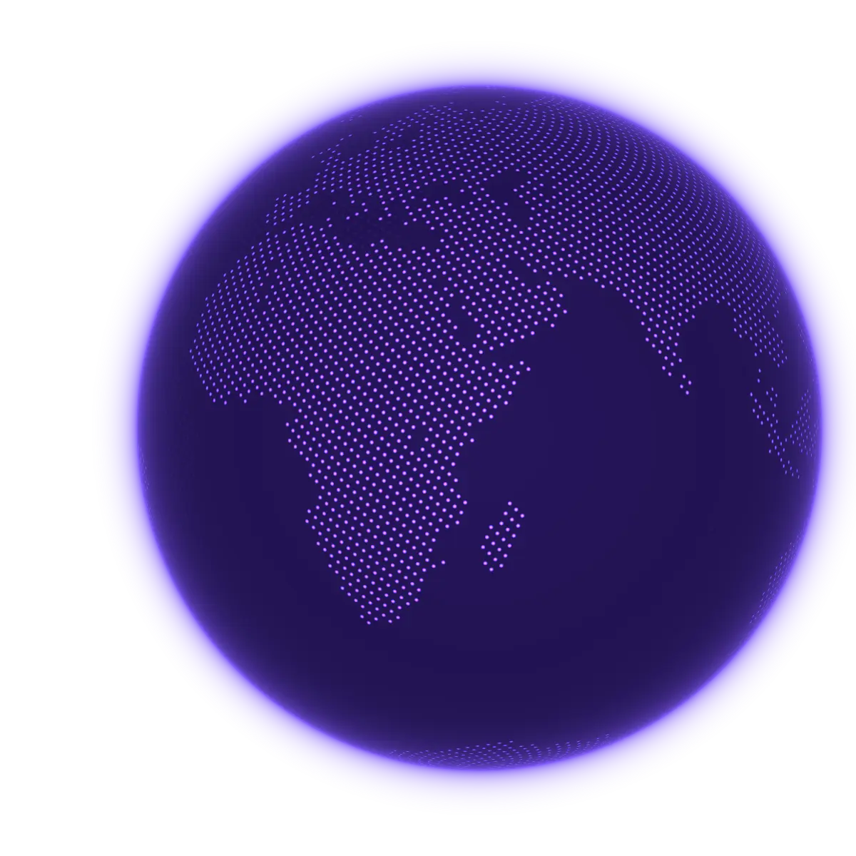 Nowoczesna ilustracja globu z punktów symbolizująca globalny zasięg