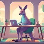 Kangur pracujący zdalnie