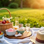 Piknij symbolizujący majówkę i spędzanie wolnego czasu.