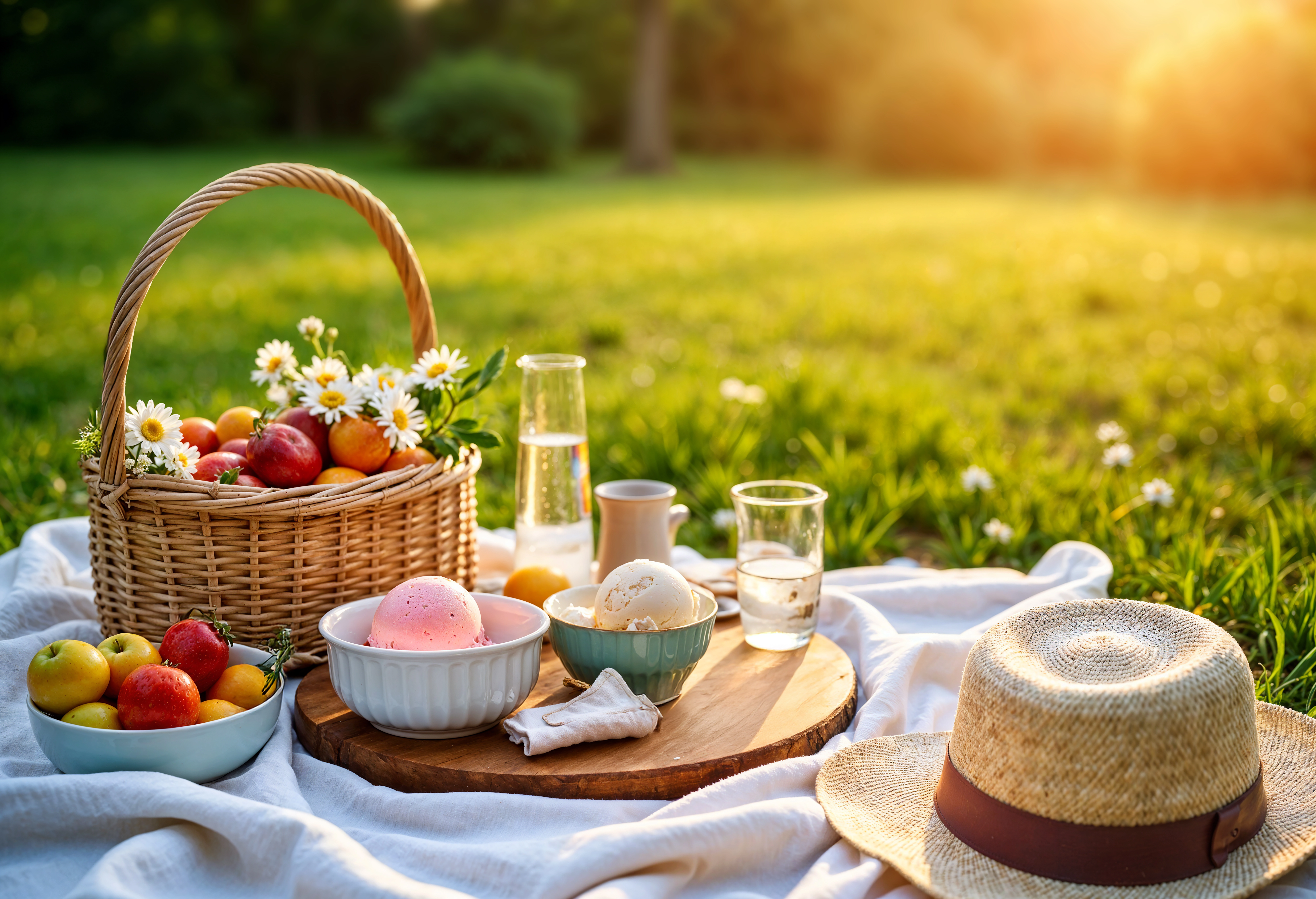 Piknij symbolizujący majówkę i spędzanie wolnego czasu.