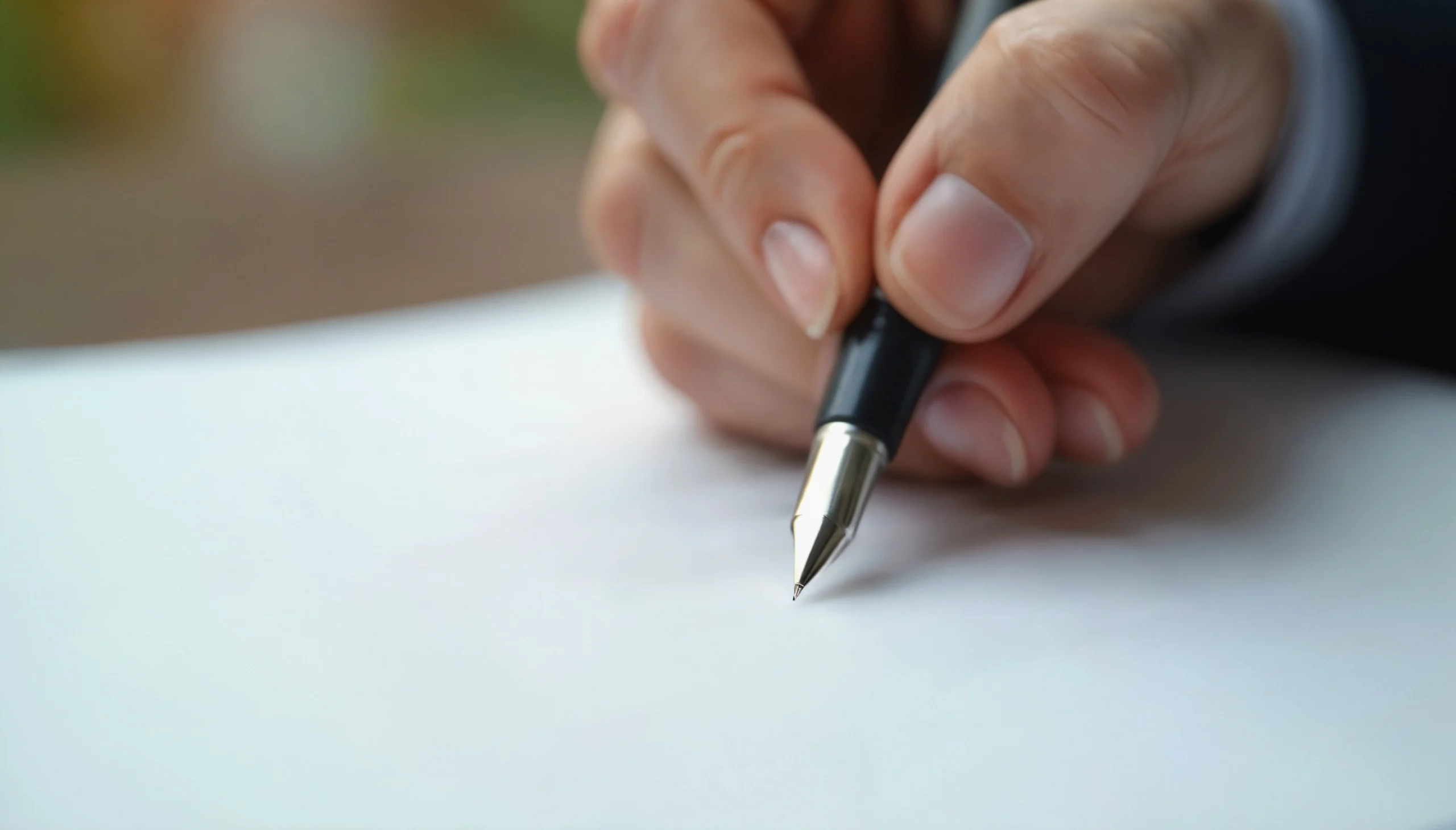 Osoba podpisuje dokument.